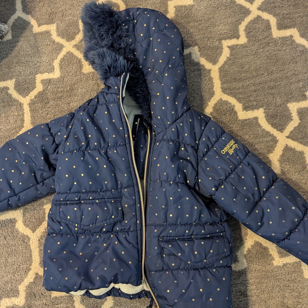 OshKosh B'gosh Navy Polka Dot Puffer Jacket